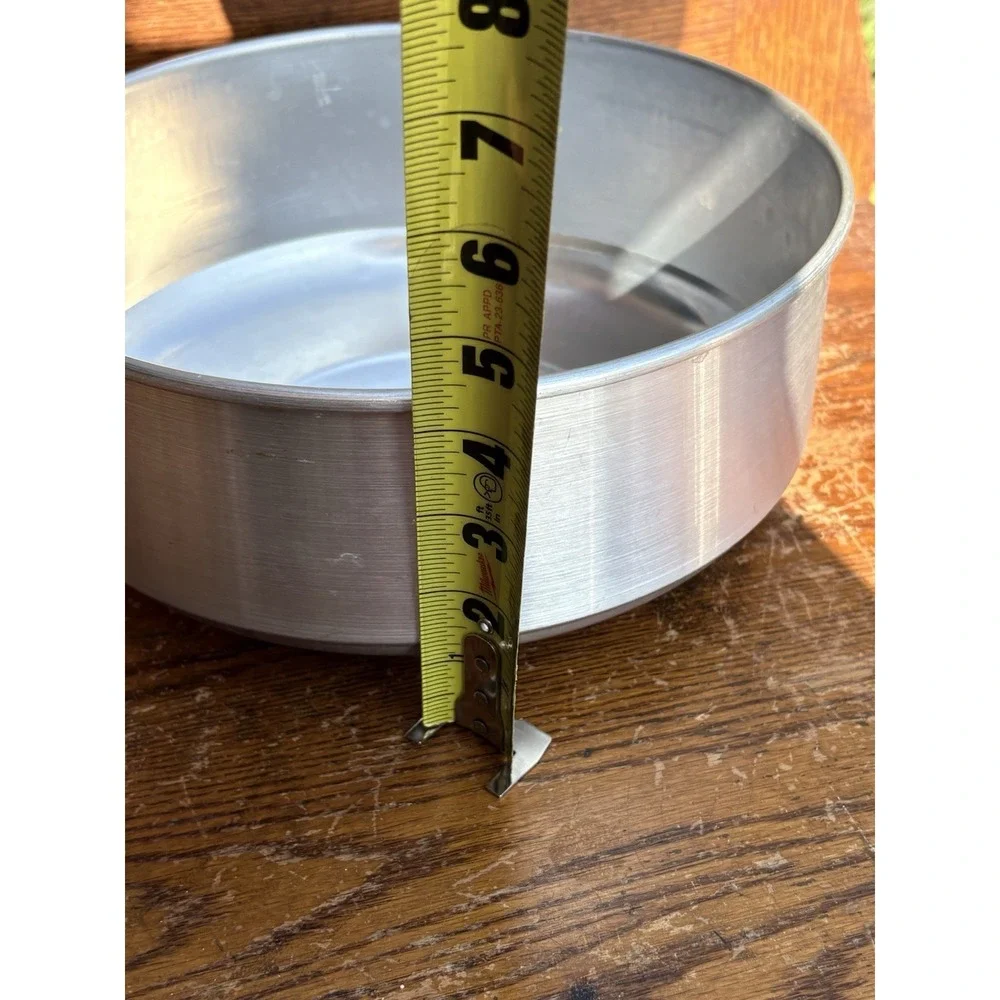Vintage Cake Plate Cover Metal Aluminum With Word CAKE Handle 10 1/8